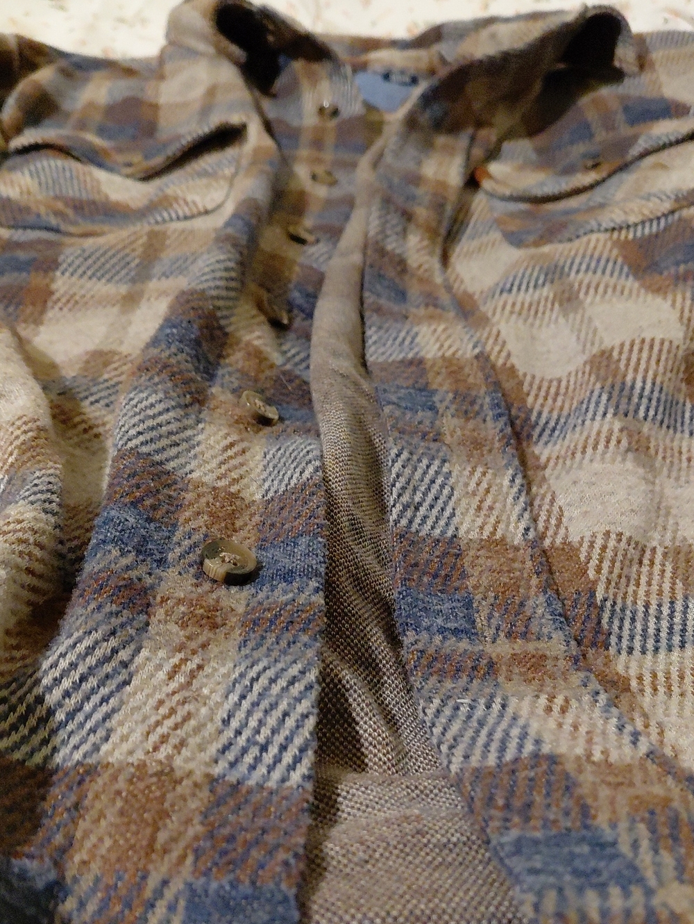 Chaps Blue and Brown Plaid Button-Down Shirt - Picture 7 of 9